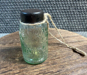 Primitive 2.5" Mini Glass Mason Jar w lid Christmas Tree Ornament